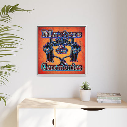 em cee squared - framed canvas art (burnt orange)
