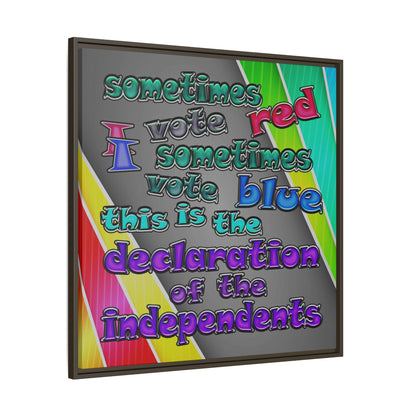 declaration of the independents - framed canvas art (rainbow split)