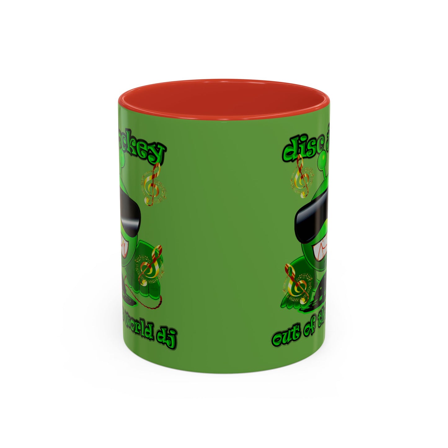 disc jockey - Accent Mug (green)