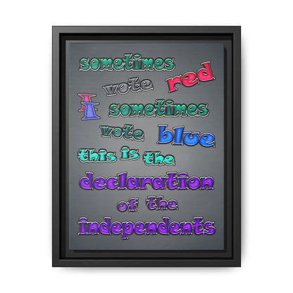 declaration of the independents - framed canvas art (grey-light grey)