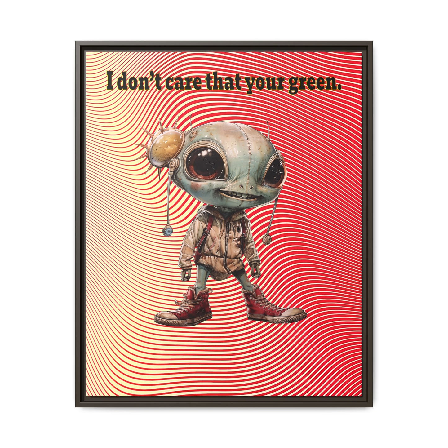 I don't care that your green - framed canvas art (yellow-orange wave)