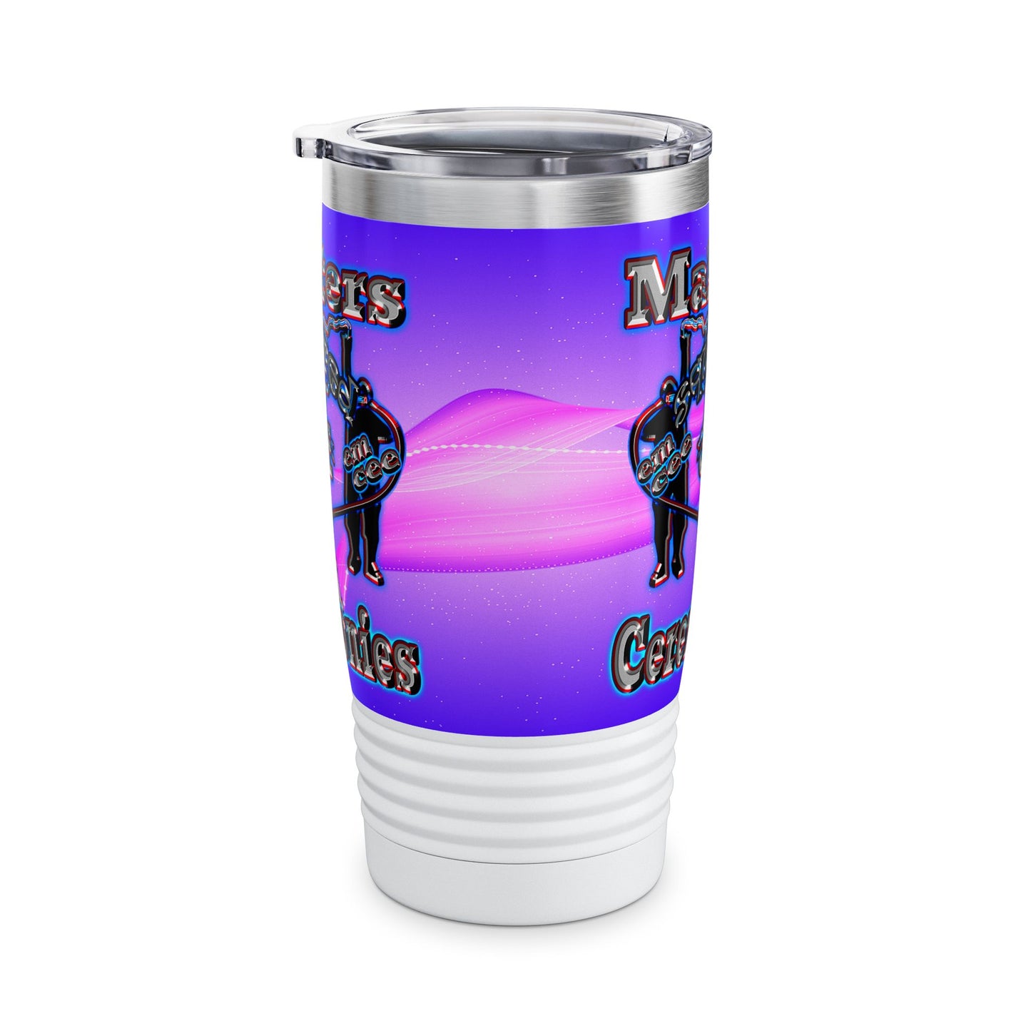 em cee squared - Ringneck Tumbler, 20oz (purple-pink wave)