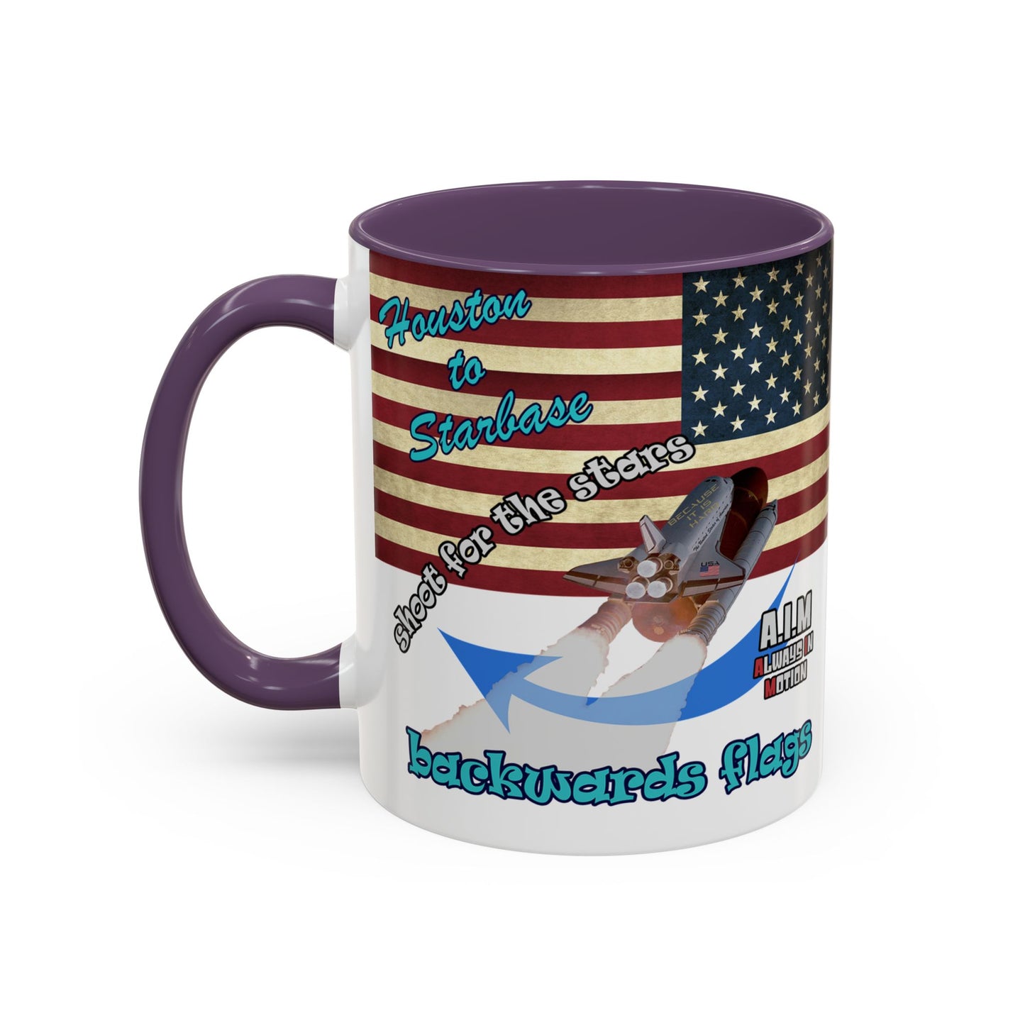 shoot for the stars - Accent Mug (white)