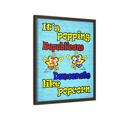 popping like popcorn - framed canvas art (faded dark blue)