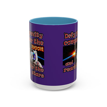 defy conquer reach - Accent Mug (purple)