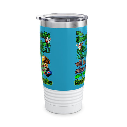 christmas spirits of boston - Ringneck Tumbler, 20oz (turquoise)