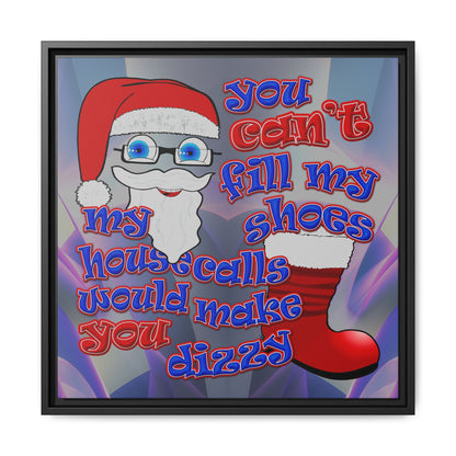 santa's shoes - framed canvas art (grey-pink wave)