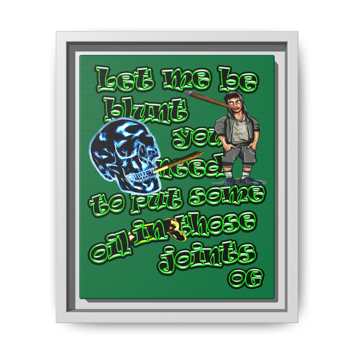 og - framed canvas art (dark green)