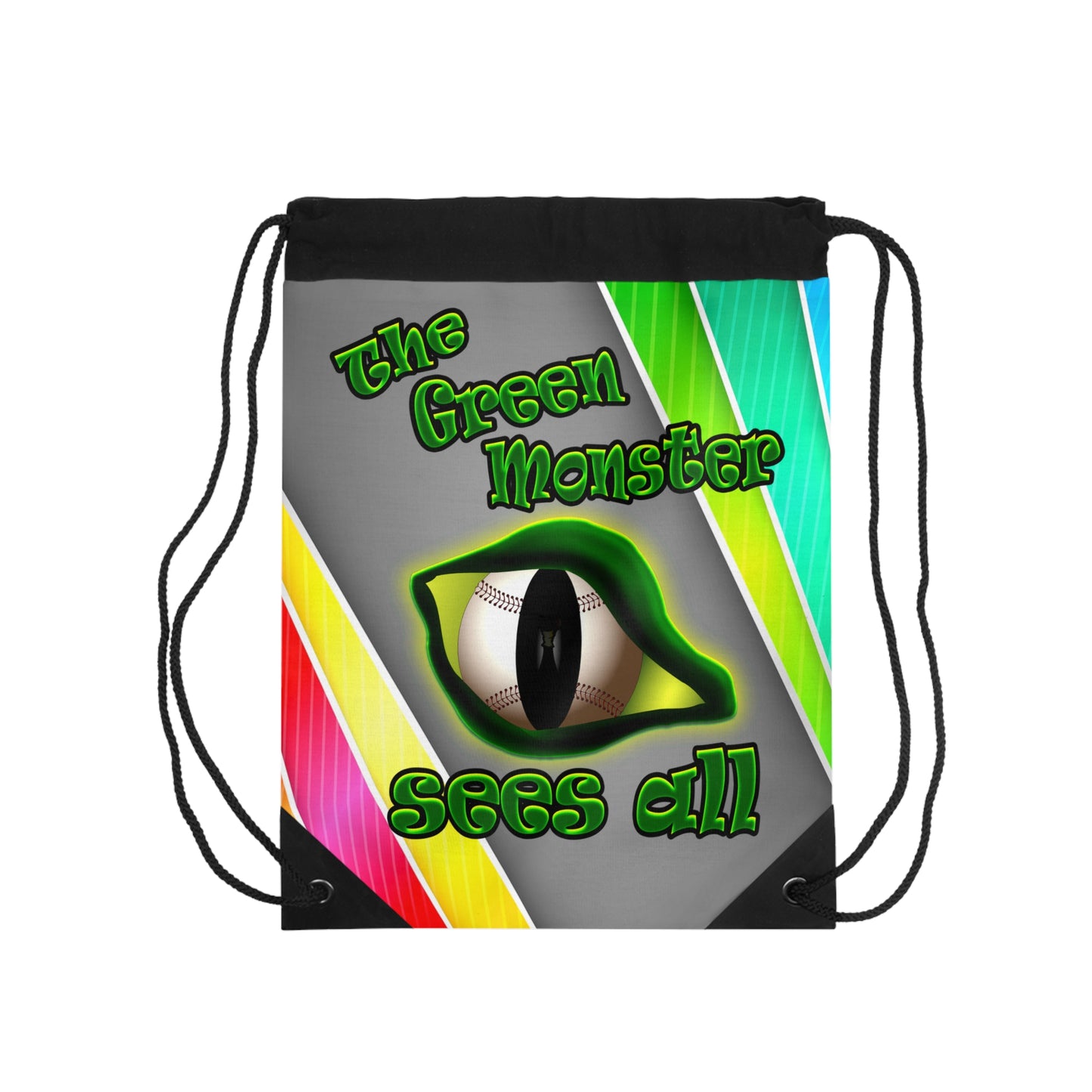 green monster - Drawstring Bag (rainbow split)