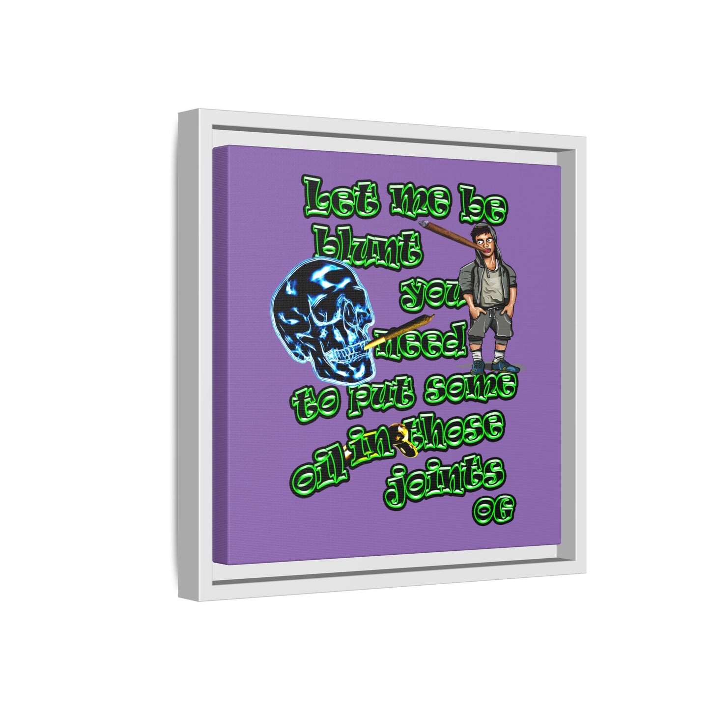 og - framed canvas art (light purple)