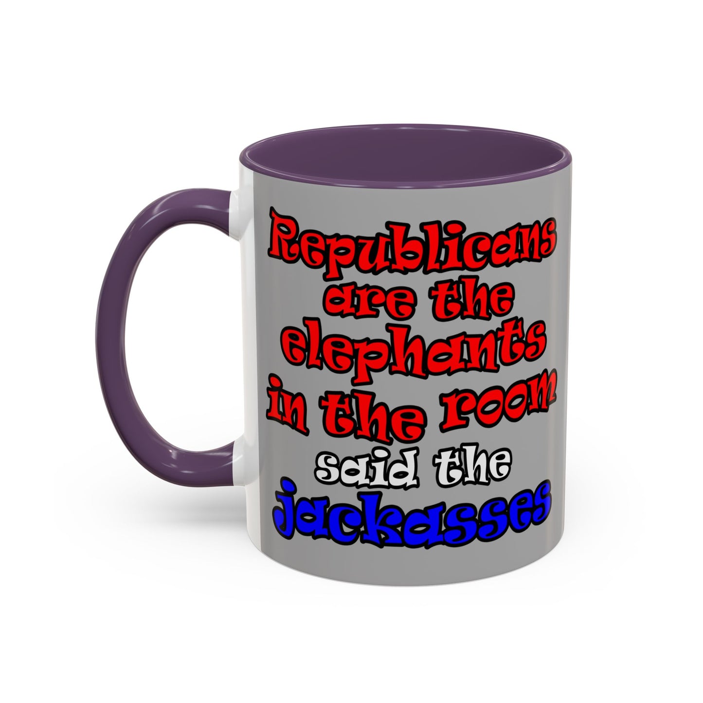 donkeys and elephants - Accent Mug (light grey)