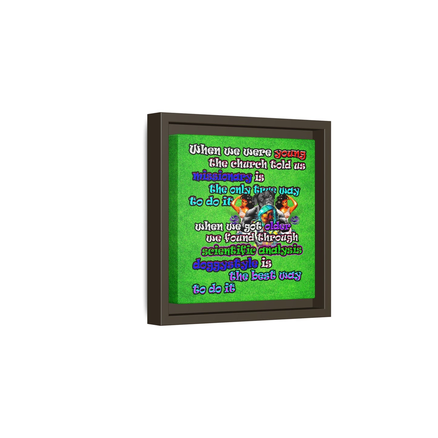 doggystyle - framed canvas art (green turf)