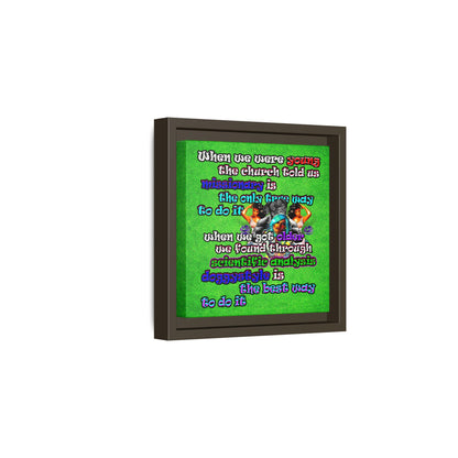 doggystyle - framed canvas art (green turf)