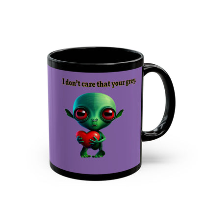 I don't care that your grey - Black Mug (light purple)