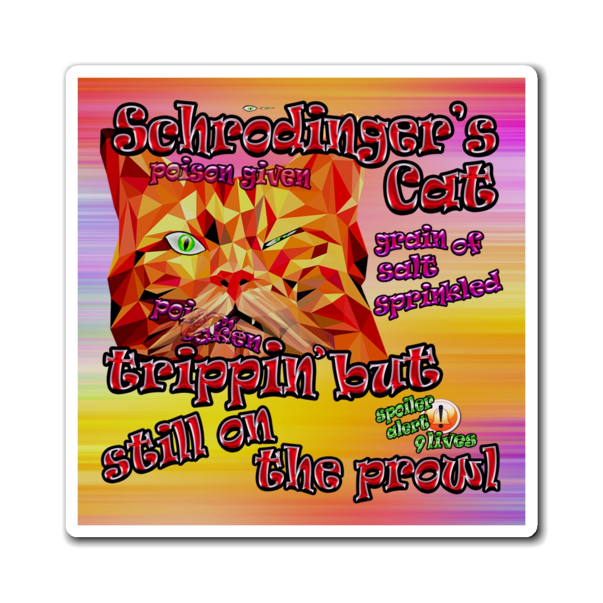 schrodinger's cat - Magnets - (color blur)