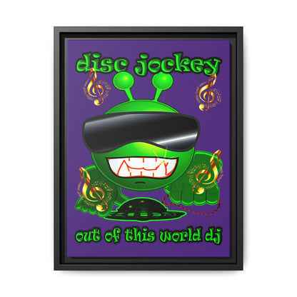 disc jockey - framed canvas art (purple)