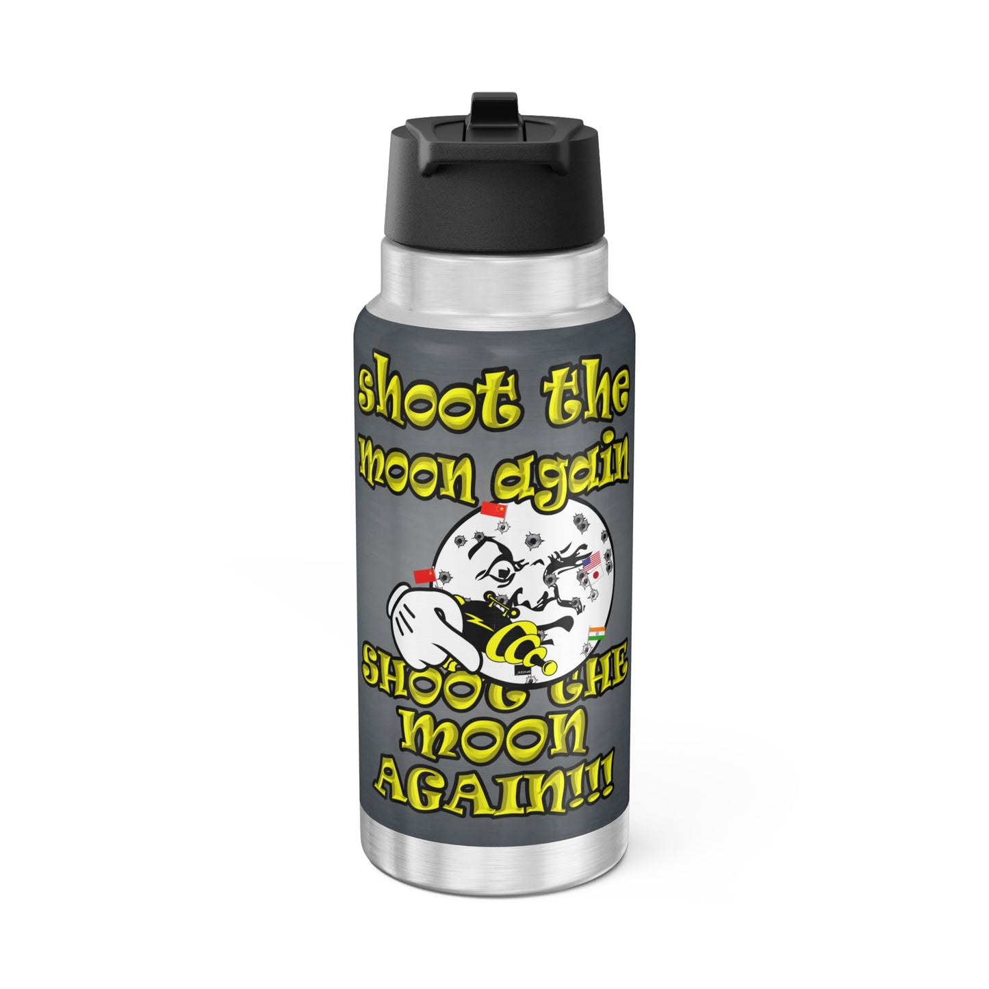 shoot the moon again - Gator Tumbler, 32oz  (grey-light grey)