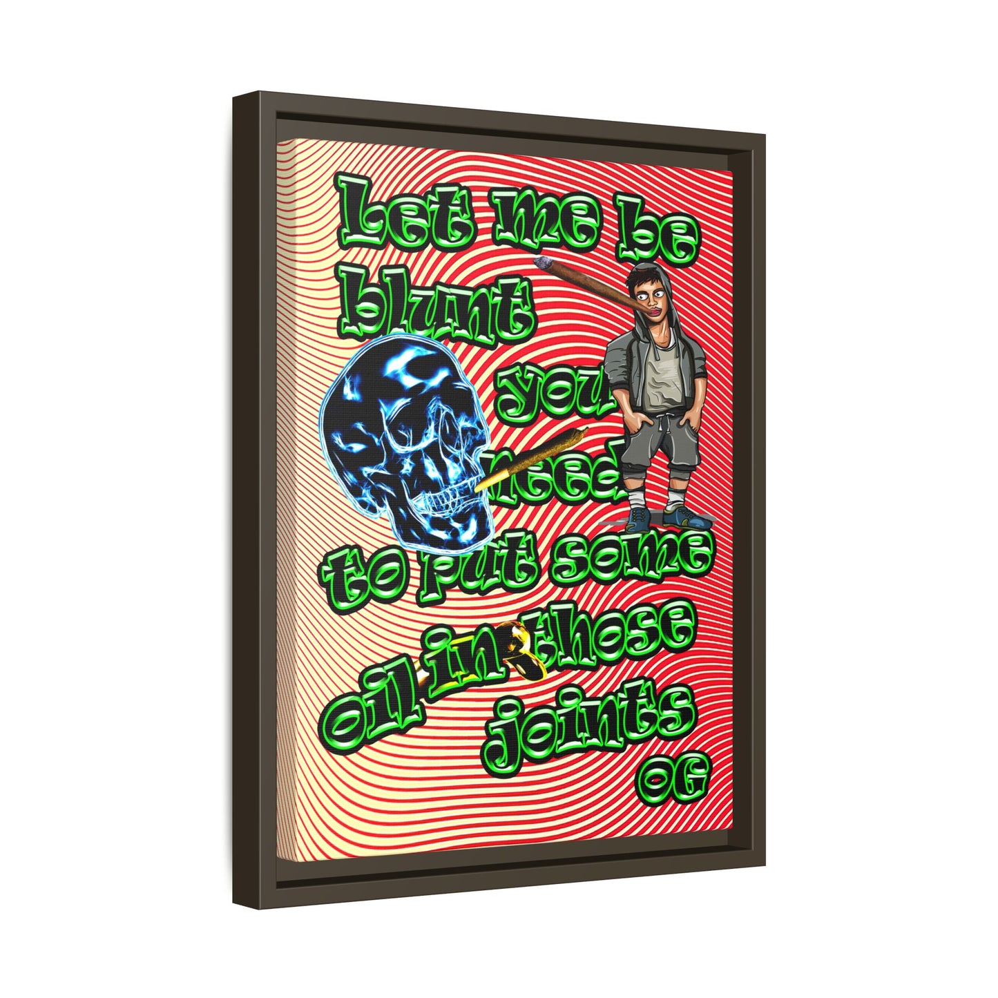 og - framed canvas art (yellow-orange wave)