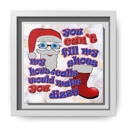 santa's shoes - framed canvas art (white marble)