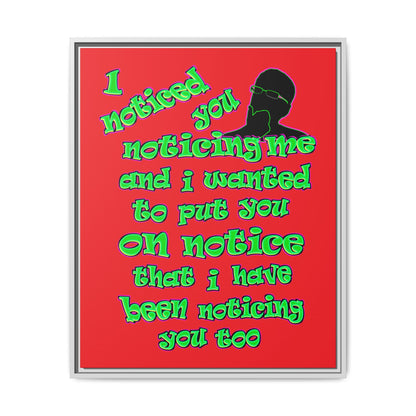 noticed you noticing - framed canvas art (red)