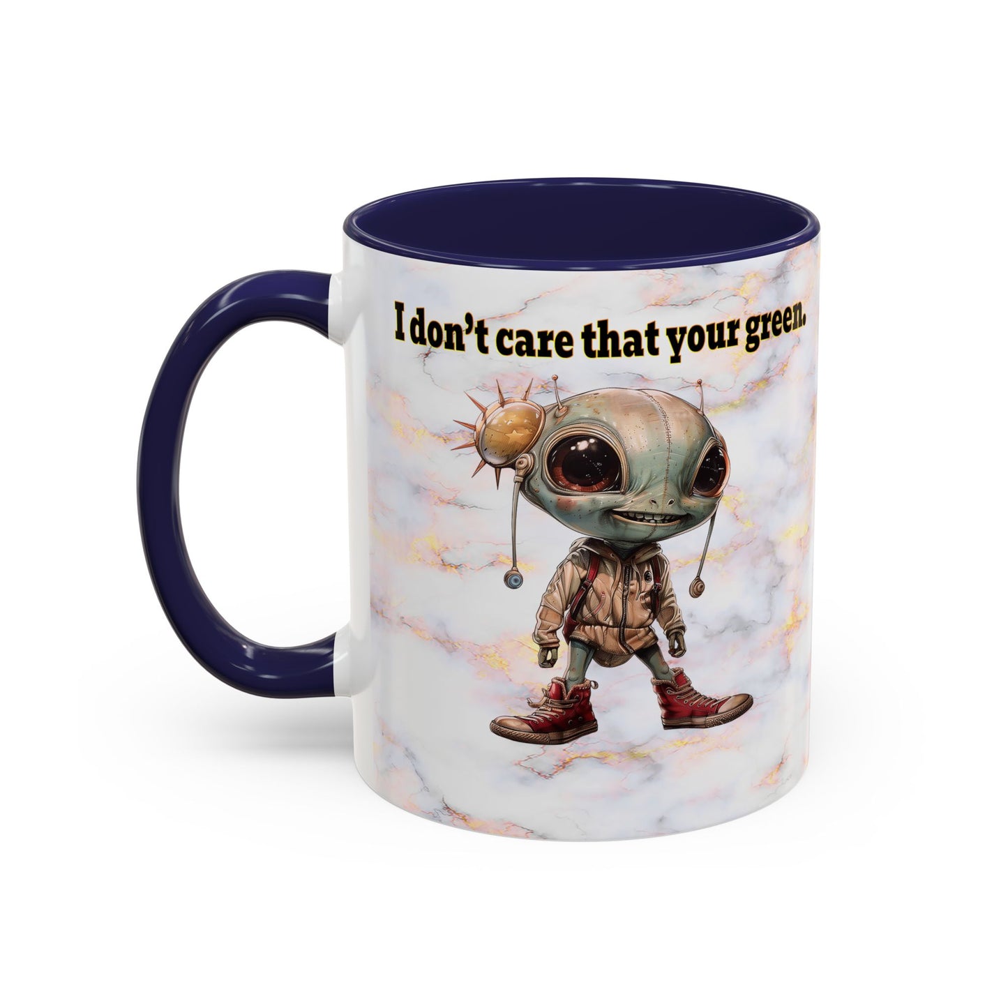 I don't care that your grey - Accent Mug (white marble)