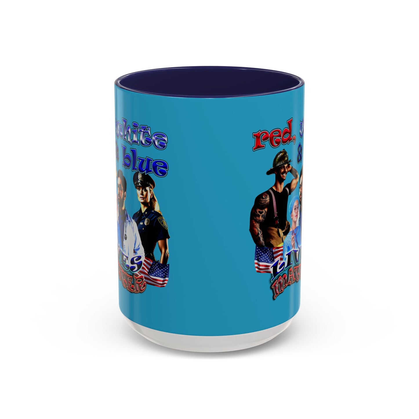 rw&b lives matter - Accent Mug (turquoise)