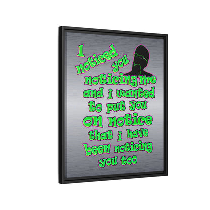 noticed you noticing - framed canvas art (brushed nickel)