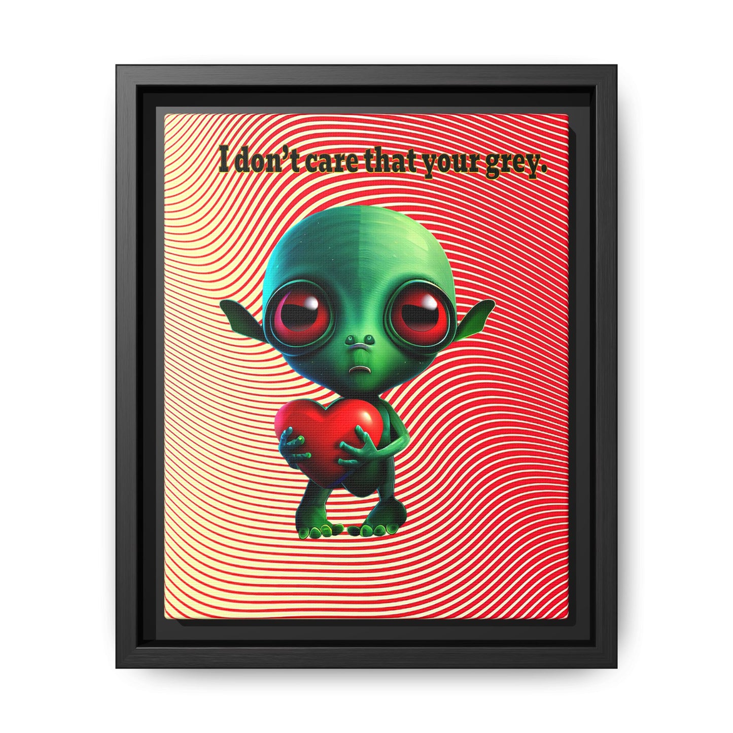 I don't care that your grey - framed canvas art (yellow-orange wave)