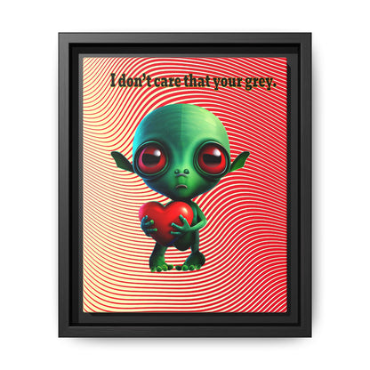 I don't care that your grey - framed canvas art (yellow-orange wave)