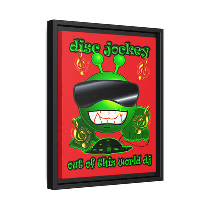 disc jockey - framed canvas art (red)