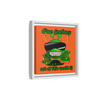 disc jockey - framed canvas art (orange)