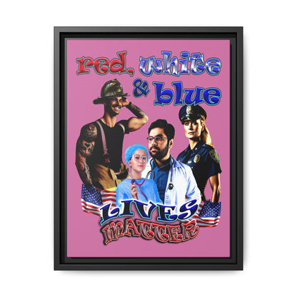rw&b lives matter - framed canvas art (light pink)