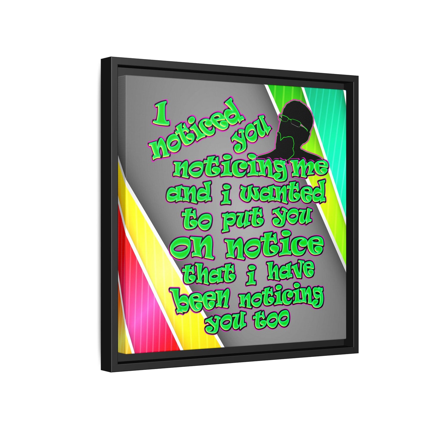 noticed you noticing - framed canvas art (rainbow split)