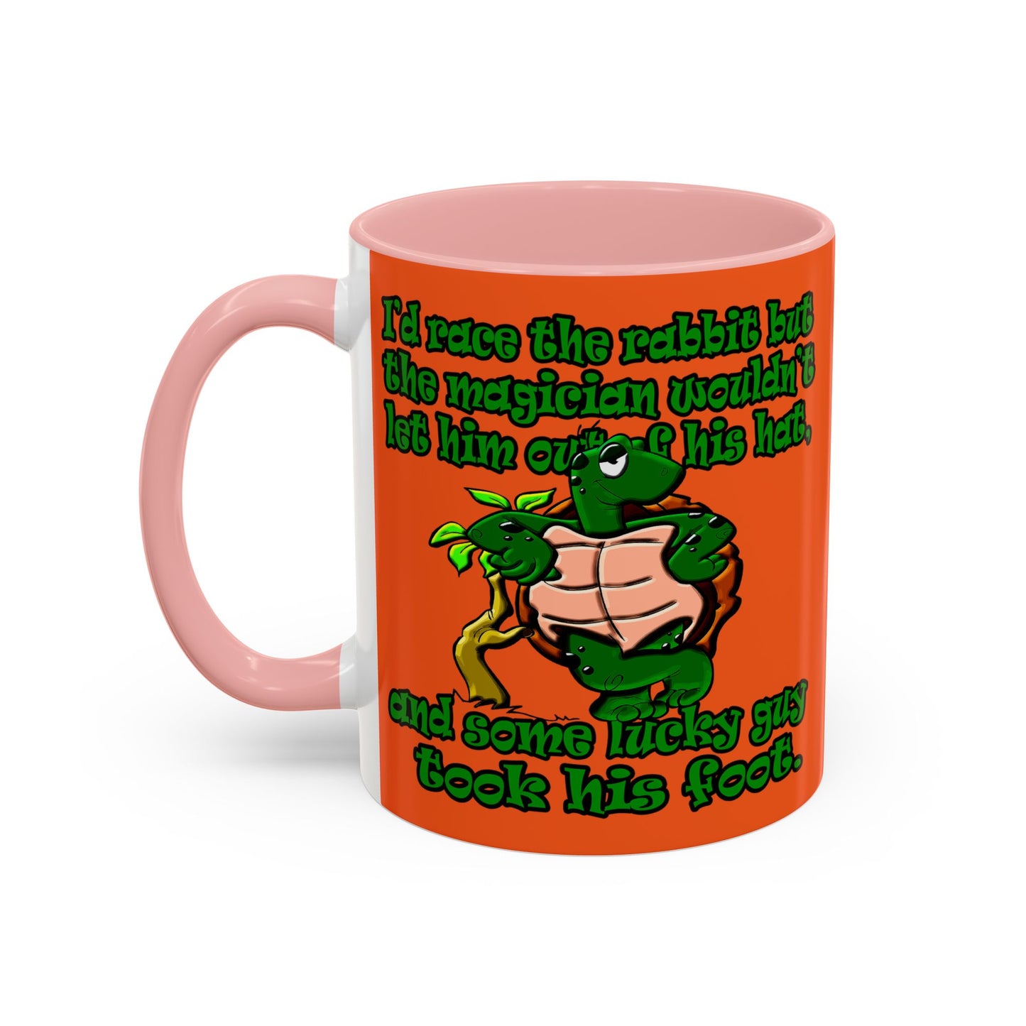 turtle race - Accent Mug (orange)