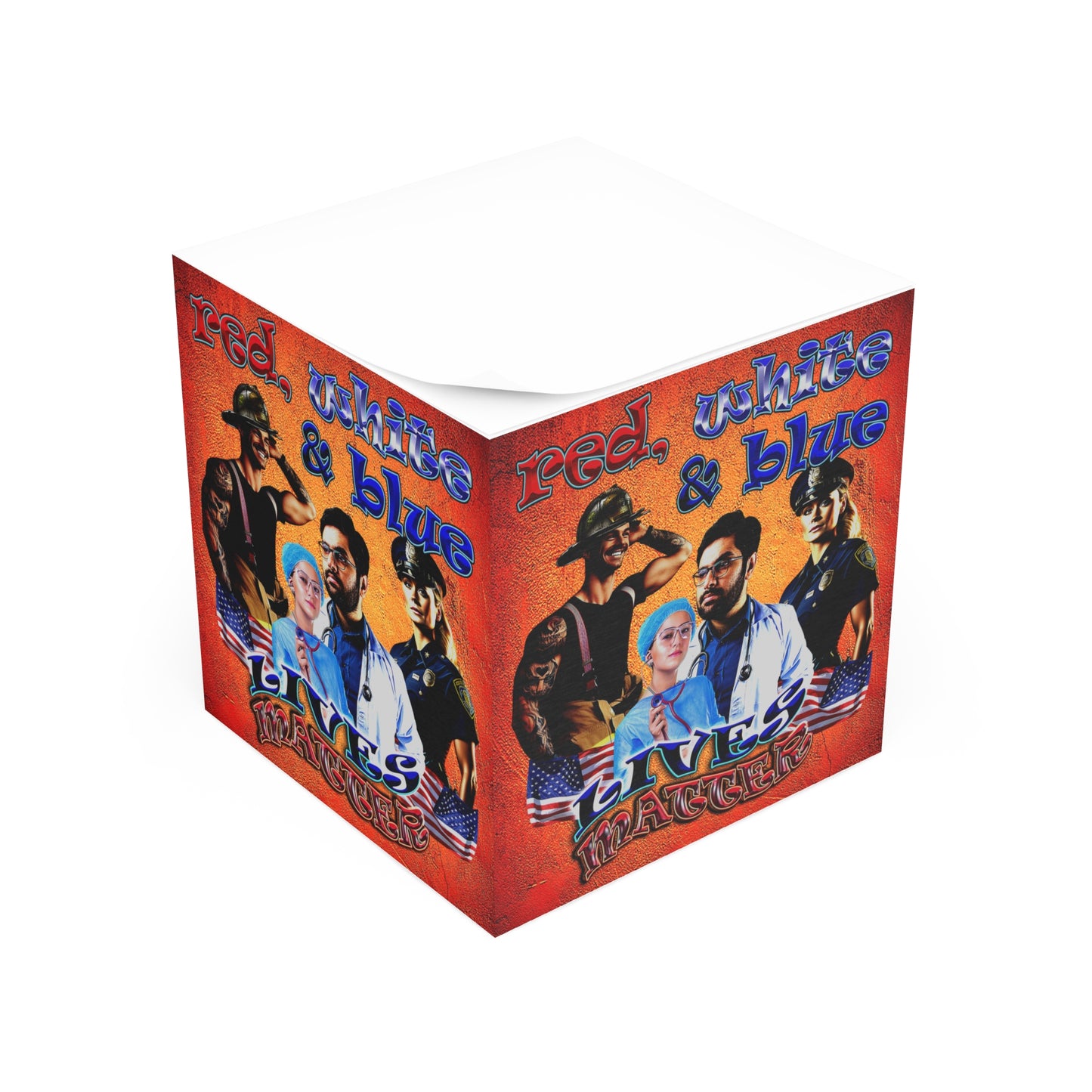 rw&b lives matter - note cube (burnt orange)