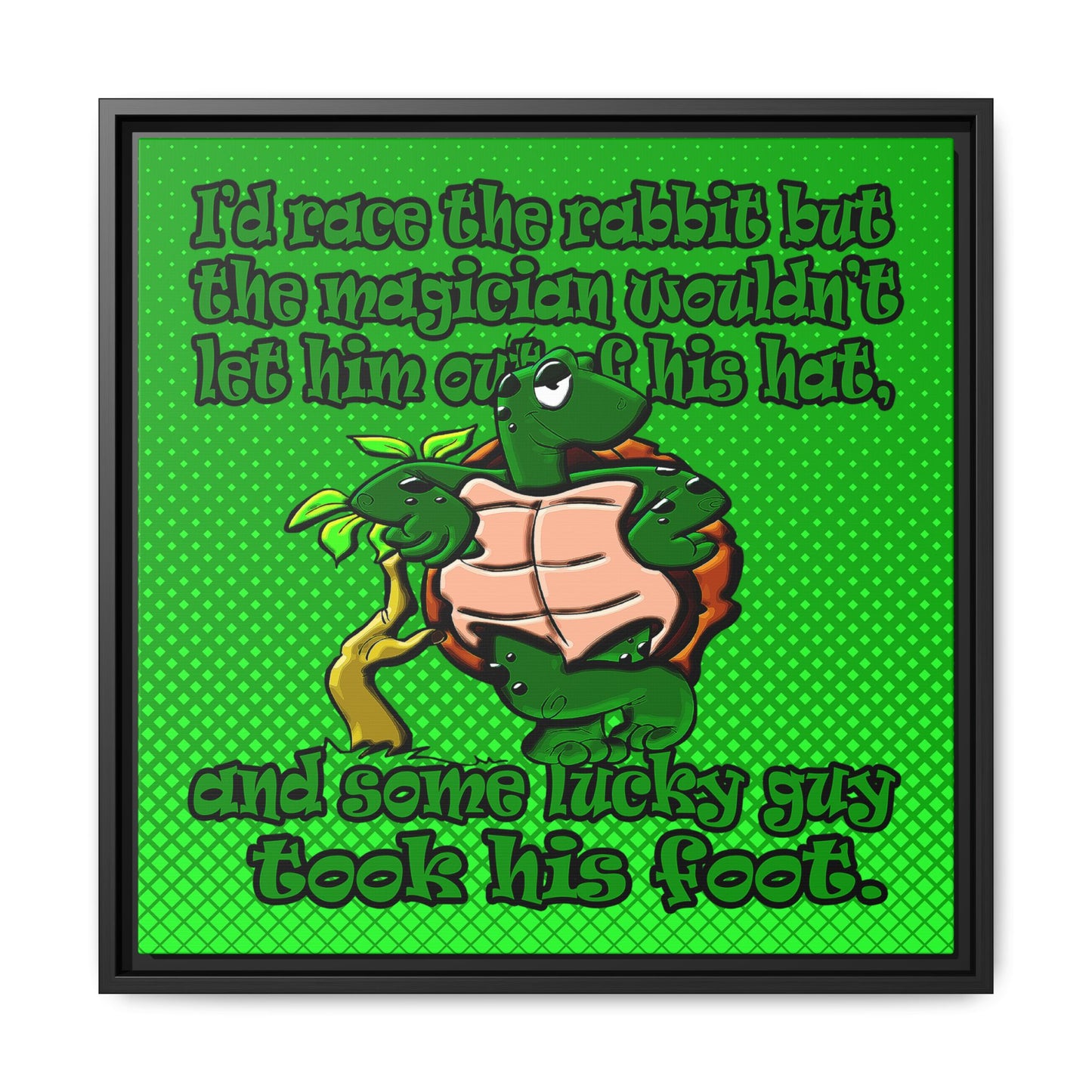 turtle race - framed canvas art (logo green)