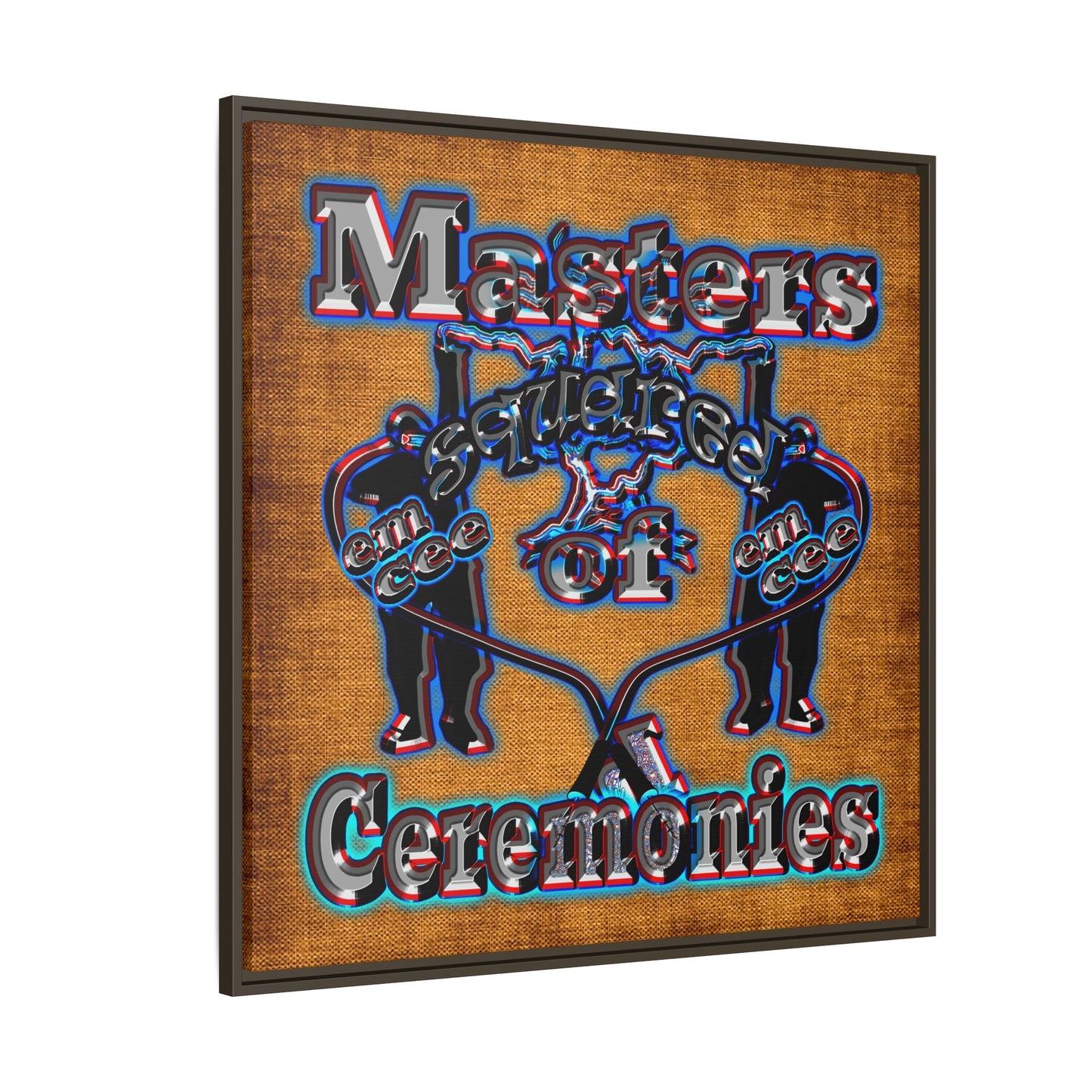 em cee squared - framed canvas art (brown papyrus)