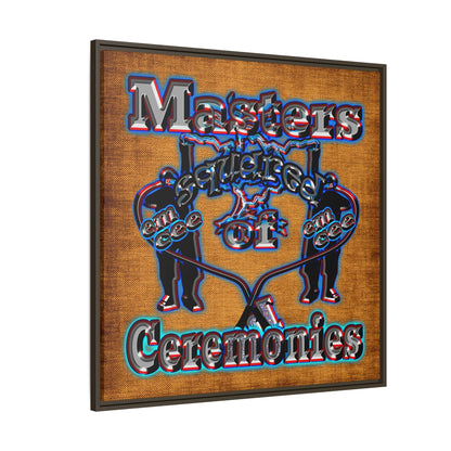 em cee squared - framed canvas art (brown papyrus)