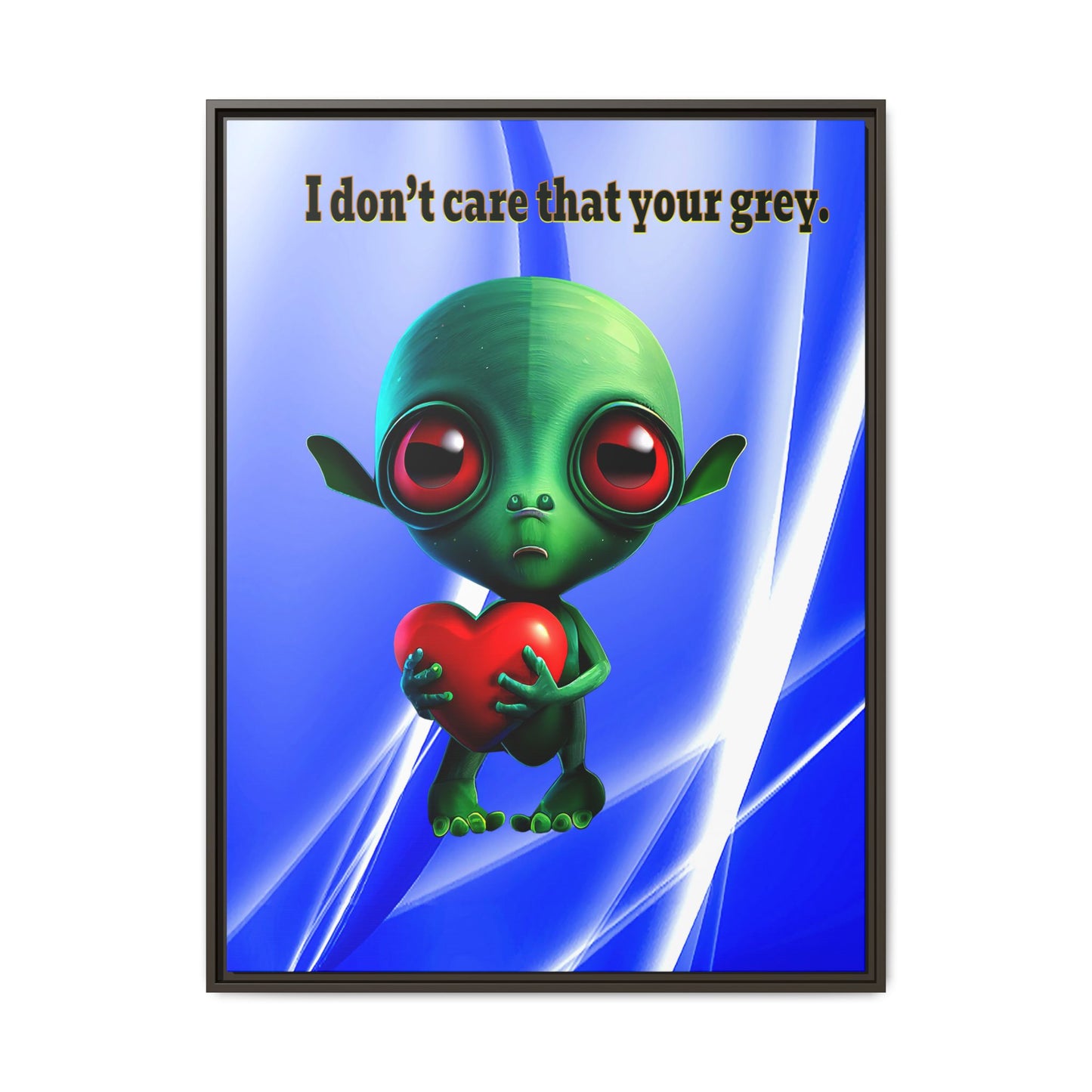 I don't care that your grey - framed canvas art (blue-white wave)