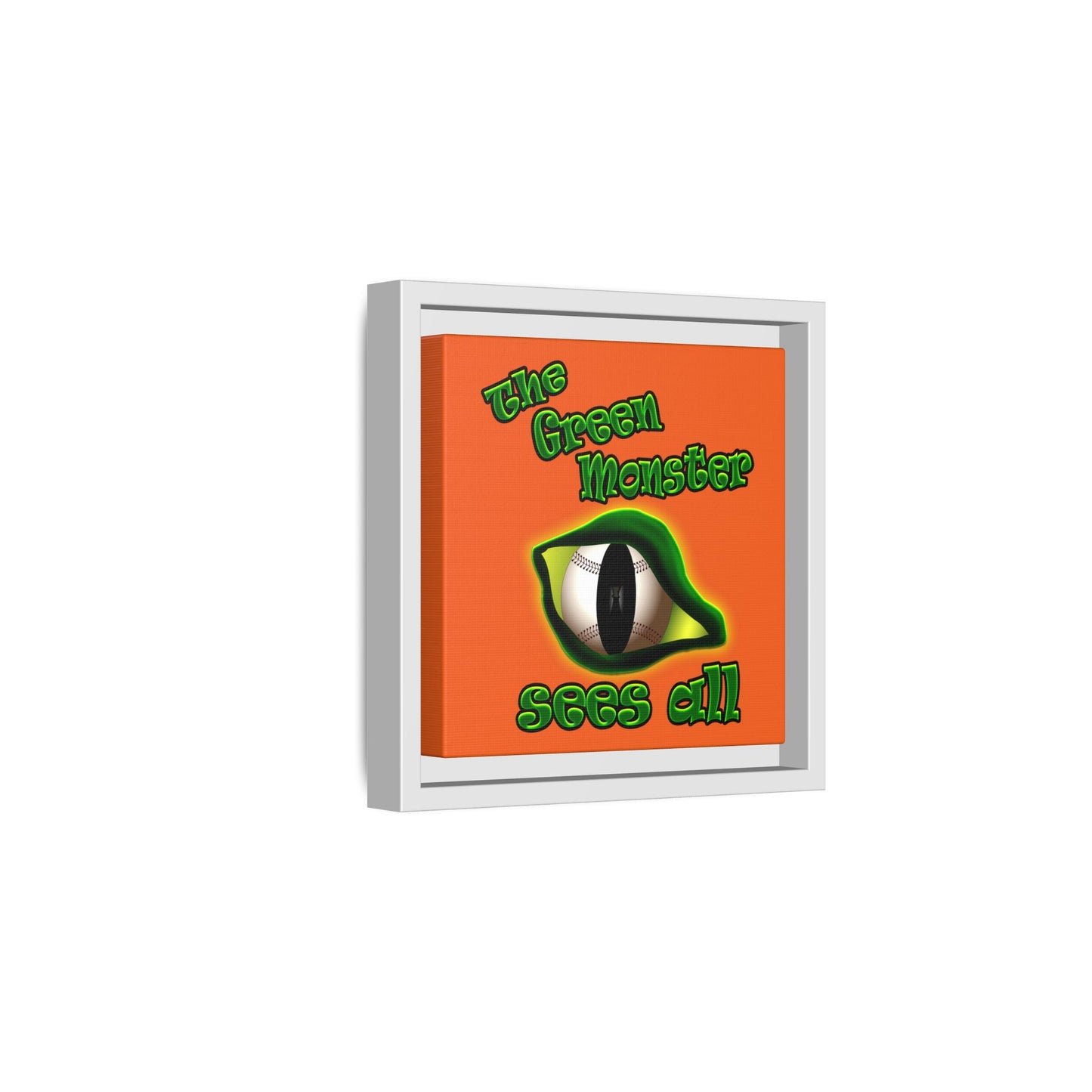 green monster - framed canvas art (orange)