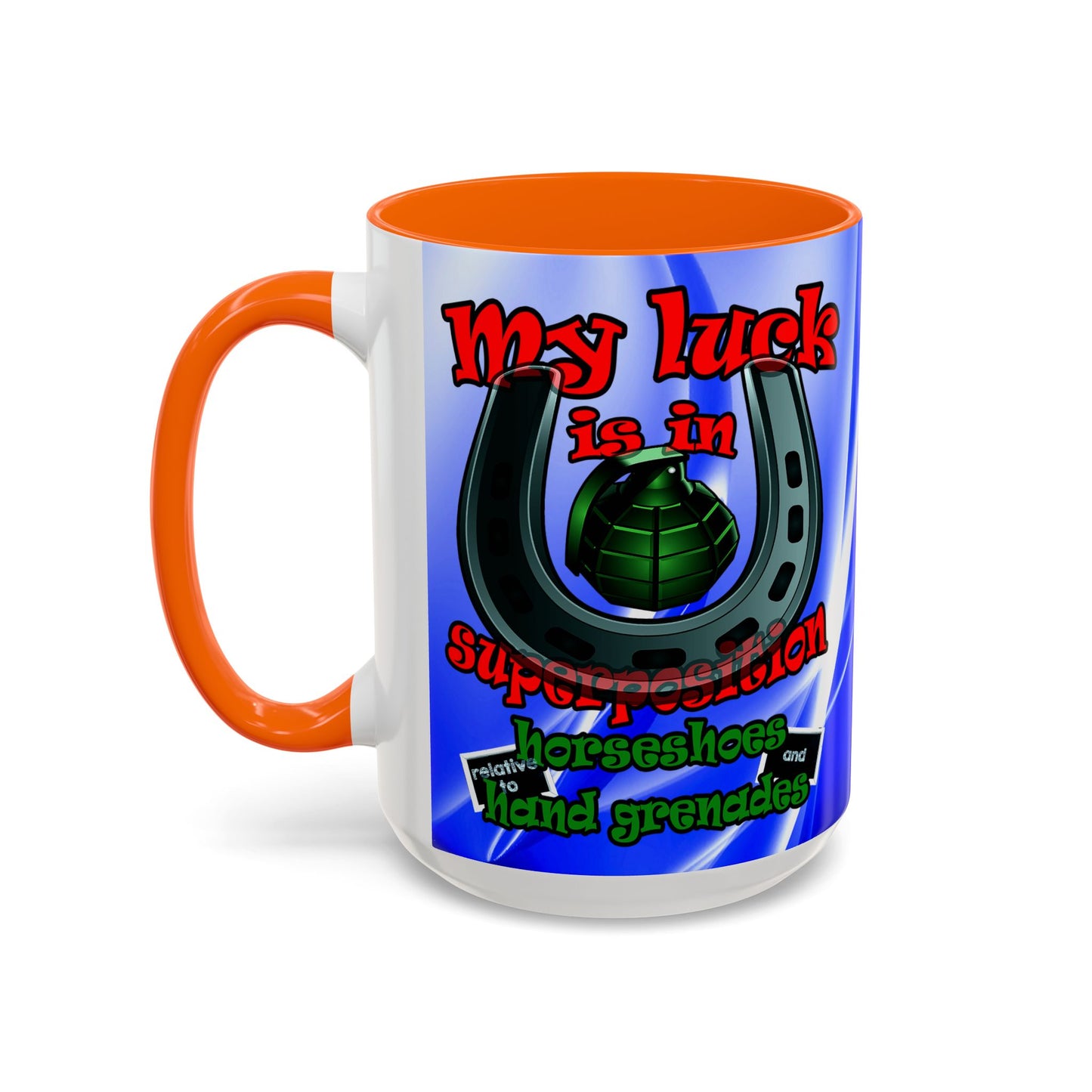 my luck - Accent Mug (blue-white wave)