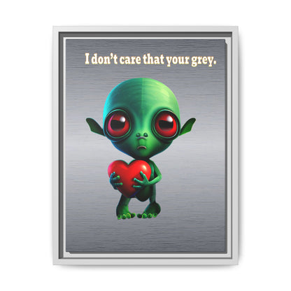 I don't care that your grey - framed canvas art (brushed nickel)