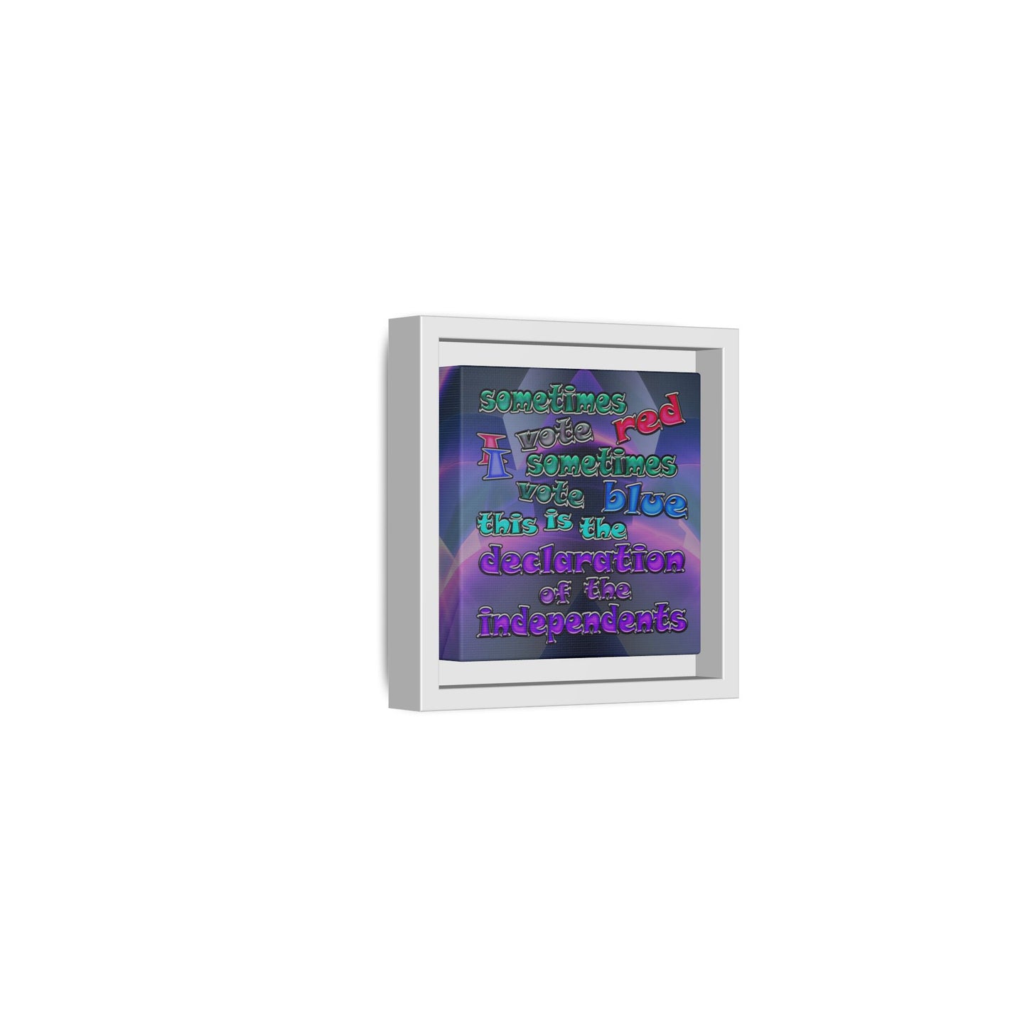 declaration of the independents - framed canvas art (grey-pink wave)
