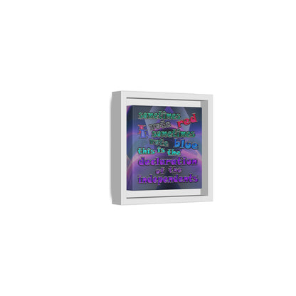 declaration of the independents - framed canvas art (grey-pink wave)
