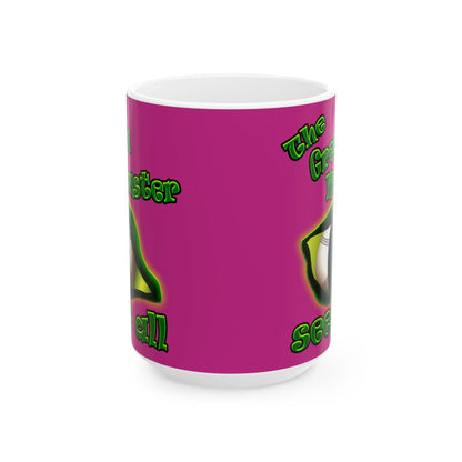 green monster - White Mug (pink)