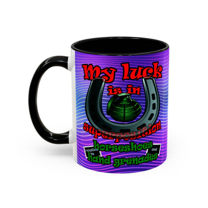 my luck - Accent Mug (purple wave)