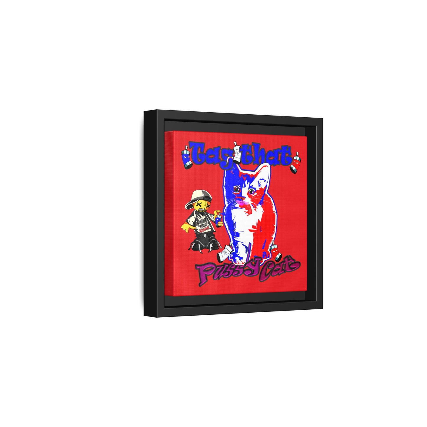tag that - framed canvas art (red)