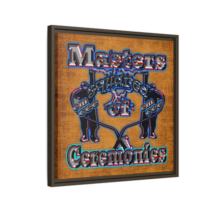 em cee squared - framed canvas art (brown papyrus)