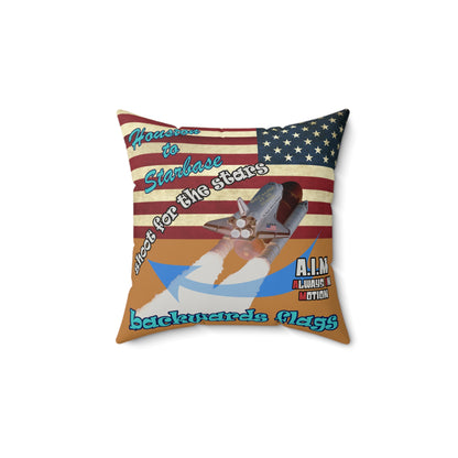 shoot for the stars - Faux Suede Square Pillow - (light brown)