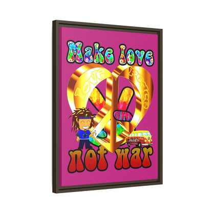 love peace - framed canvas art (pink)